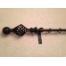 Wrought Iron Metal Double rail curtain voile pole rod with rings and fittings 